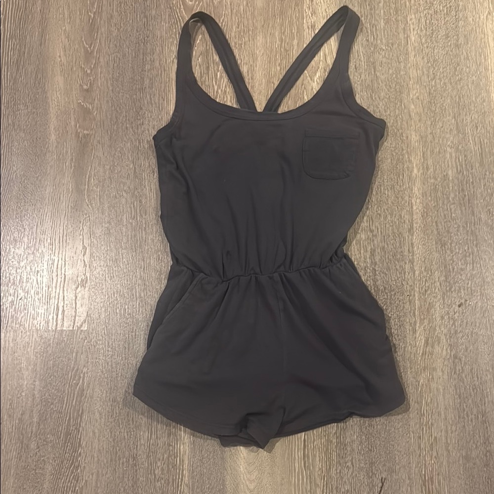 Black Jumpsuit with Racerback and Blouson Waist